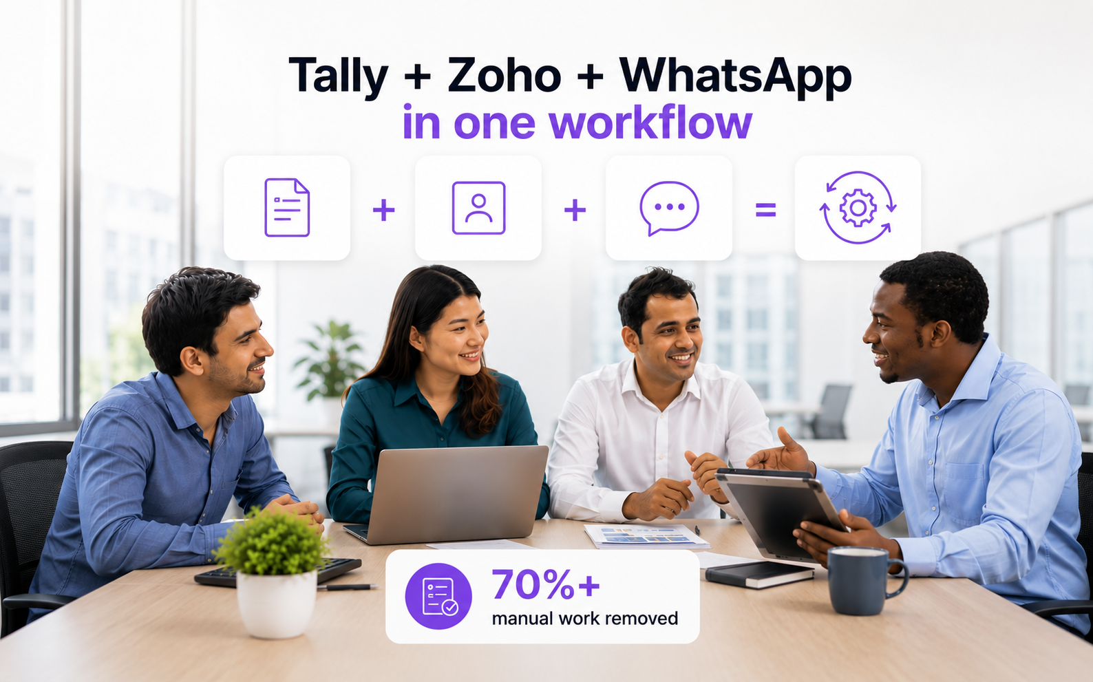 Tally + Zoho + WhatsApp in one workflow